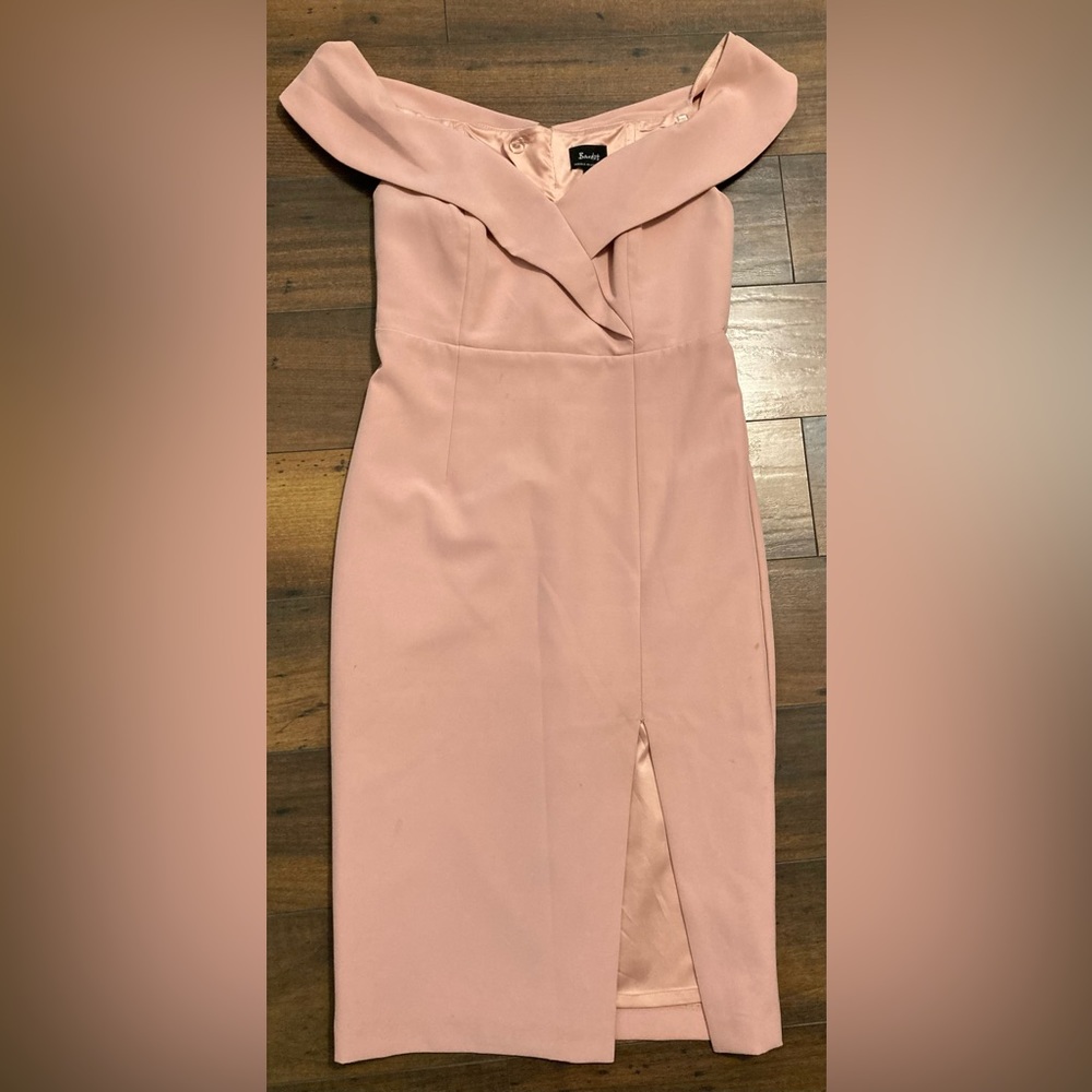 Bardot blush pink off the shoulder dress. Never wore. Size 4